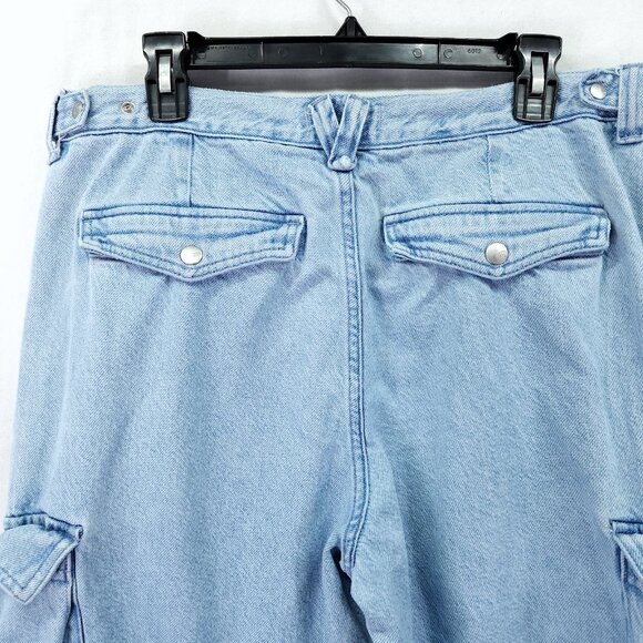 Madewell Jeans Womens 31Low Slung Cargo Wide Leg Jean High Rise Baggy Denim - Picture 12 of 16